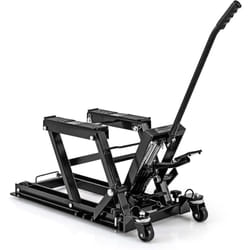 Costway - Cric Hydraulique pour Moto Capacité de 680 kg, Table Élévatrice Moto Plateforme Réglable en Hauteur sur 3 Niveaux, Support de Levage à