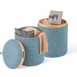 À propos de cet article 【2 en 1 Plateau Réversible】Ces poufs rangement sont dotés de couvercles à double fonction. Le dessus  ...