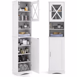 À propos de cet article 【Options de Rangement Spacieuses】Notre armoire de salle de bain haute offre suffisamment de rangement ...