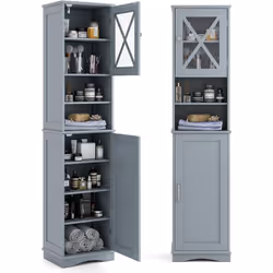 À propos de cet article 【Options de Rangement Spacieuses】Notre armoire de salle de bain haute offre suffisamment de rangement ...