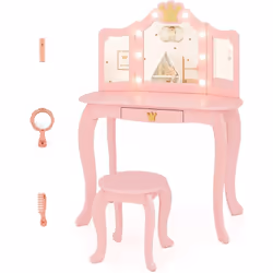À propos de cet article 【Miroir à Trois Volets】La coiffeuse enfant fille est doté d'un miroir pliable en 3 parties pour assur ...