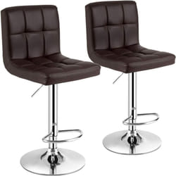 Costway - Tabouret de Bar, Chaise Bar Pivotante, Hauteur Réglable 65-85 cm, Chaise Bar Cuisine en pu, Repose-Pieds, Cadre en Métal Galvanisé, Siège