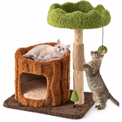 À propos de cet article 【Tour pour Chat Multifonctionnelle】Cet arbre à chat polyvalent dispose d'un large perchoir supérieur  ...
