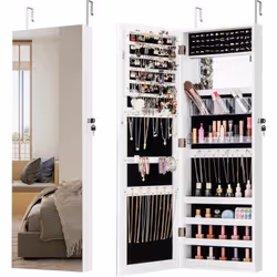 À propos de cet article 【Espace de Rangement Suffisant】L'armoire à bijoux dispose de 60 emplacements pour boucles d'oreilles, ...