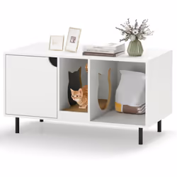 À propos de cet article 【Conception Spacieuse】Ce meuble litiere chat mesure 100 x 52 x 55 cm (L x l x H) et le compartment fe ...