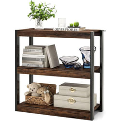 Costway - Bibliothèque Etagère à 3 Niveaux, Etagère Ouverte, Organisateur de Rangement, Kits Anti-Basculement, Etagère Peu Encombrante, pour Salon,