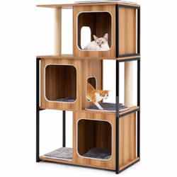 À propos de cet article 【Idéale pour Foyers à Plusieurs Chats】La arbre a chat moderne comprend 3 condos confortables, ce qui  ...