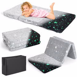 À propos de cet article 【Design Phosphorescent】Les motifs étoilés de ce matelas de sol pliable en 3 parties s'illumineront da ...