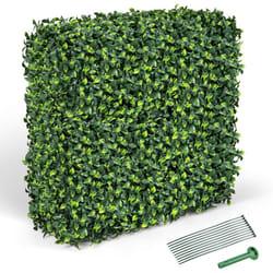 Costway - Clôture en Feuillage Artificielle 92 x 38 x 86 cm avec Feuilles en pe Réalistes, Mur Végétal en Buis Artificiel avec Tubes en Aluminium