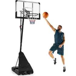 Costway - Panier de Basketball sur Pieds avec Hauteur Réglable 150-305 cm, Support de Basket à roulettes avec Panneau Arrière Incassable de 112 cm