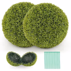 À propos de cet article 【Apparence vive et naturelle】Cet ensemble de plantes artificielles comprend 2 boules de buis de grand ...