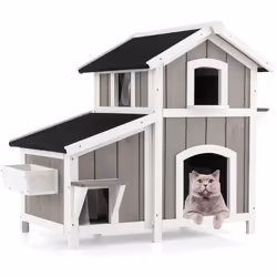 À propos de cet article 【Grand Espace d’Activité】La maison pour chat est livrée avec 3 compartiments pour se reposer, jouer e ...