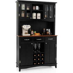 Costway - Buffet Cuisine 185 cm, Armoire Cuisine 3 Tiroirs et 4 Placards à Porte, Support pour Micro-Onde, Meuble Cuisine Rangement 3 Compartiments