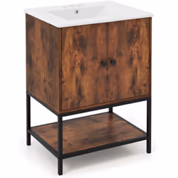 À propos de cet article 【Meuble de Salle de Bain】Ce qui est INCLUS dans l’emballage : un meuble au sol, un lavabo et des poig ...