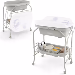 【Table à langer multifonctionnel】Cette table à langer avec baignoire présente un design 2 en 1 pour plus de polyvalence. Vous ...