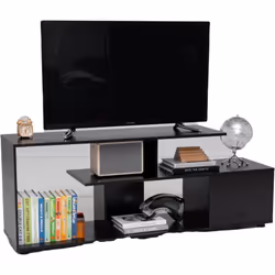 À propos de cet article 【Rangement Ouvert】Doté d'une étagère à 3 niveaux, ce meuble TV offre un accès facile aux composants m ...