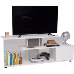 À propos de cet article 【Rangement Ouvert】Doté d'une étagère à 3 niveaux, ce meuble TV offre un accès facile aux composants m ...