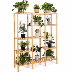 À propos de cet article 【Multi-niveaux & grande capacité】Ce support pour plantes en bambou à 5 niveaux peut parfaitement cont ...