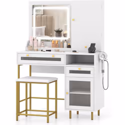 À propos de cet article 【Grande Capacité de Rangement】Votre espace restera organisé avec une armoire à bijoux, un plateau à m ...