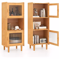 À propos de cet article 【Buffet Vitrine】Notre armoire de cuisine comprend un compartiment ouvert pour les articles fréquemmen ...