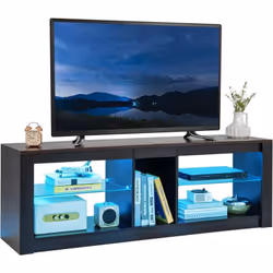 À propos de cet article 【Éclairage LED Dynamique】Le meuble TV LED vous permet de vivre un spectacle de lumière élégant et per ...