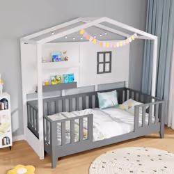 À propos de cet article 【Lit Unique en Forme de Maison】Ce lit en bois est conçu pour stimuler l'imagination de votre enfant.  ...
