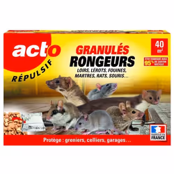 Répulsif rongeurs granulés - ACTO - 40 m²