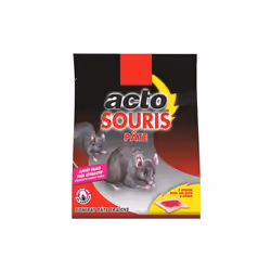 Etui 100 g (10 sachets de 10 g) pâte appât souris, difénacoum 0,0029 % (m/m) bonirat pâte fraiche amm fr201200.Appât souris a ...