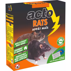 ACTO RATS appât maïs est une solution innovante et redoutablement efficace pour lutter contre les infestations de rats noirs ...
