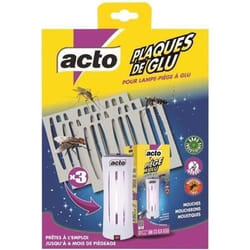 Lot de 3 plaques de glu - ACTO - Pour lampe piège LAMP 12R