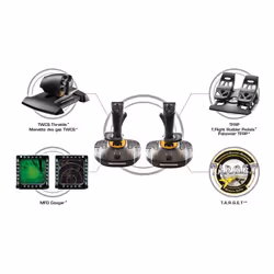 Thrustmaster T.16000M FCS SPACE SIM DUO Noir, Orange USB Joystick Analogique/Numérique PC - Vue supplémentaire 4