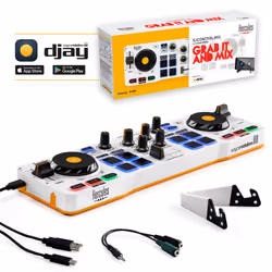 Hercules DJControl Mix Contrôleur DJ Bluetooth 2 Canaux Noir Blanc Jaune - Vue supplémentaire 10