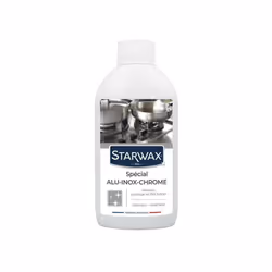 Description générale Le nettoyant spécial alu, inox et chrome de STARWAX est conçu pour nettoyer et faire briller efficacemen ...