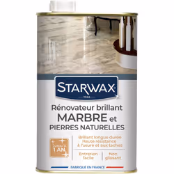 Description générale Le rénovateur brillant protecteur STARWAX pour marbre et pierres naturelles offre un brillant permanent  ...