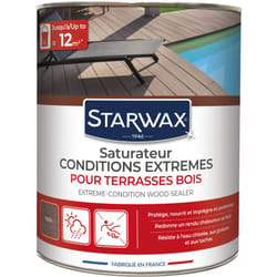 Saturateur haute protection pour terrasses et bois extérieurs teck 1L Starwax
