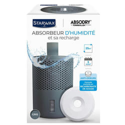 STARWAX Absorbeur dHumidité Absodry Gris + 1 Tablette