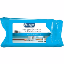 Lingettes STARWAX nettoyantes désinfectantes multiusage - Sachet de 50
