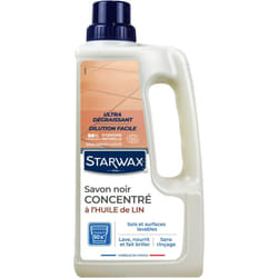 Starwax - Savon noir à l'huile de lin pour sols intérieurs 1L