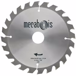 Qualité de coupe : Générale S'adapte sur : Machine électroportative, scie d'atelier Pour couper : - Bois durs - Bois tendres  ...