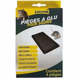Lot de 4 pièges à glu pour souris - LUCIFER - Noir
