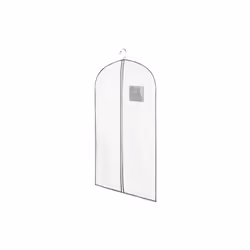 Fibre non tissée 100% polypropylène. Avec fenêtre transparente en peva. Blanc liseré gris.