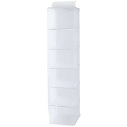 Compactor - Organisation de penderie - Organiseur suspendu 30x30x128 cm, 6 compartiments, blanc RAN2981