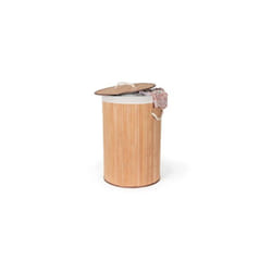 Panier à linge COMPACTOR Rond pliable Bambou Naturel
