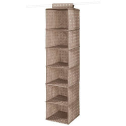 Organisation de penderie - Organiseur suspendu 30x30x128 cm, 6 compartiments, brun RAN4381B - Compactor