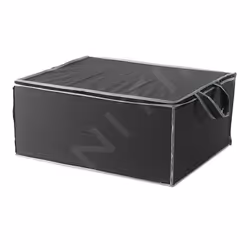 Boîte de rangement pour textiles couleur : noir matériau : polypropylène - tissu non tissé taille 55 x 45 x 25 cm fermeture à ...