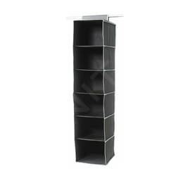 Compactor - Organisation de penderie - Organiseur suspendu 30x30x128 cm, 6 compartiments, noir RAN6275