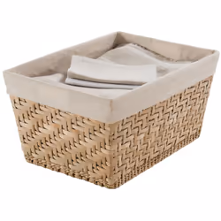 Compactor Fiesta Moyen, Panier de rangement, Beige, Rotin, Monochromatique, Métal, Beige
