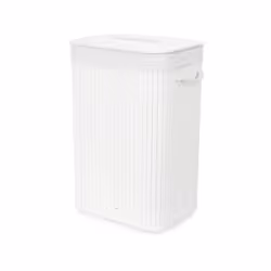 Panier à linge en bambou avec couvercle amovible forme rectangulaire matériau : bois de bambou couleur : blanc résistance éle ...