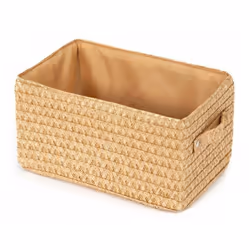 Panier de stockage Compactor Lilou forme rectangulaire matériau : polypropylène couleur : beige avec tissu intérieur dans la ...