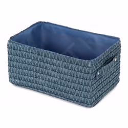 Panier de stockage Compactor Lilou forme rectangulaire matériau : polypropylène couleur : bleu avec tissu intérieur dans la m ...